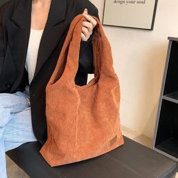 Evening Bags Corduroy Bag For Women Shopper Handbags Environmental Storage Reusable Canvas Shoulder Tote School Girl Christmas Gift