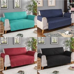 Chair Covers 1/2/3 Seat Sofa Cover Non Slip Pet Dog Mat Solid Colour Armchair Washable Couch Slipcovers Furniture Protector