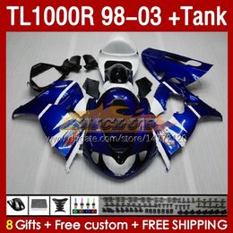 Fairings & Tank For SUZUKI SRAD TL-1000 TL 1000 R 1000R 98-03 Bodywork 162No.0 TL1000 R TL1000R 98 99 00 01 02 03 TL-1000R 1998 1999 2000 2001 2002 2003 Fairing Factory Blue