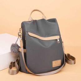 HBPhbp Straight anti theft backpack women's 2022 new fashion versatile Oxford cloth Travelling bag large capacity schoolbag