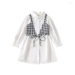 Clothing Sets 1-6T Infant Kids Baby Girls 2Pcs Clothes Set Long Sleeve Shirt Dress Vest Coat Spring Autumn Outfits