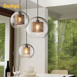 Pendant Lamps Retro Glass Light Modern Sliver Bronze Hanging Lamp Home Decor Accessories Ligting Dining Living Room Loft Luminaire