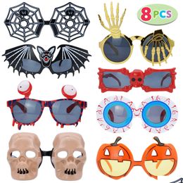 Christmas Decorations Christmas Decorations Pack Of 8 Halloween Glasses Frame Costume Eyeglasses For Party Supplies And Favours Assor Dh1Ao