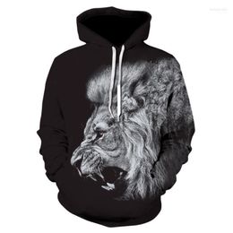 Herren Hoodies Herren Sweatshirts Domineering Lion Persönlichkeit 3D-Druck Hoodie Männer Und Frauen Casual Sportswear Mode Marke Tier