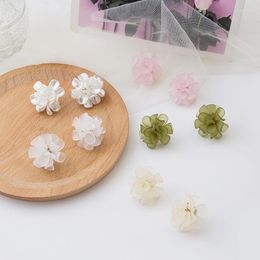 Stud Earrings Korean Sweet Candy Colour Resin Flower For Women Girls Floral Statement Party Holiday Jewellery Oorbellen