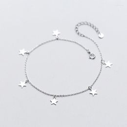 Anklets Summer 925 Sterling Silver Ankle Bracelets For Women Accessories Cute Star Charm Foot Chain Beach Girl Female Gift