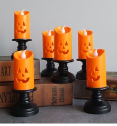 Halloween Colourful Simulation Candle Light Creative Pumkin Decoration Lamp Household Atmosphere Decor Lighting DIY Accessories