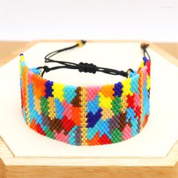 Link Bracelets ZHONGVI Miyuki Beads Bracelet For Girl Bohemian Color Jewelry Handmade Japanese Seed Bead Pulsera Adjustable Wrap Gifs