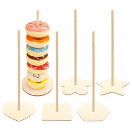 Party Supplies Wood Donut Stands Bagels Display Holder for Baby Shower Wedding Birthday Table Decorations KDJK2210
