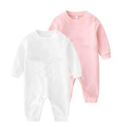 100% cotton newborn kids Rompers baby Boys girls Fashion designer print luxury pure cotton Long sleeve jumpsuit