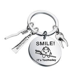Toothbrush Toothpaste Keychain Teeth Health Protection Awareness Commemorative Jewelry toothsday key chain