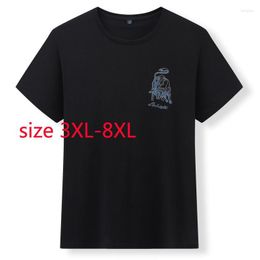 Men's T Shirts Arrival Super Large Summer Men Fashion Casual Printed Short Sleeve O-neck Knitted Shirt Plus Size 3XL 4XL 5XL 6XL 7XL 8XL