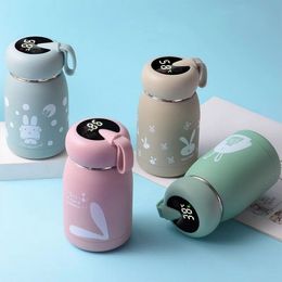 Portable Cute Adult Children Thermos Cup 320ml Cartoon Rabbit 304 Stainless Steel Water Bottles Insulated Bottle RRB16324