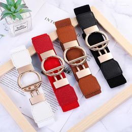 Belts Fashion Ladies Decorated Elastic To Buckle Wide Girdle Casual Dress Belt Red White Black Luxury Womans Designer For WomenBelts