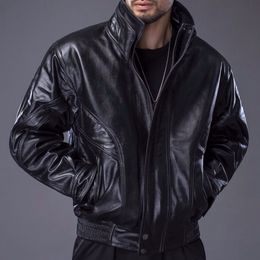 Men's Leather Faux Mens Coat 100 Cow Flight suit jacket Men Jacket Natural HighQuality H621 221012
