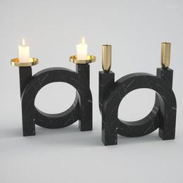 Candle Holders Natural Marble Holder Candlestick Nordic Candelabra Home Decoration