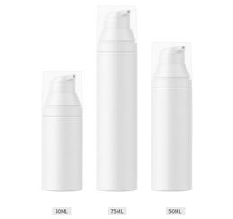 300pcs Empty White airless lotion pump bottle PP Cosmetic Handcream refillable bottle 30ml 50ml 75ml