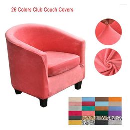 Chair Covers Split Style Velvet Sofa Cover Stretch Armchair Removable Club Slipcover Solid Color Tub