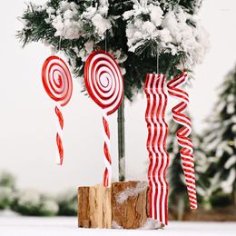 Christmas Decorations Fake Candy Cane Plastic Lollipop Bar Xmas Tree Ornament Pendant Noel For Home Navidad Gift