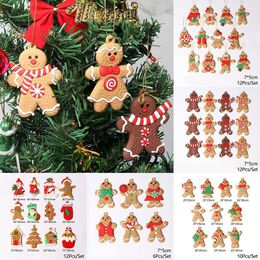 Christmas Decorations 2022 Gingerbread Man Tree Ornaments Year&#39;s Decor Xmas Hanging Pendant Charms Living Room Decorating Tools