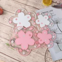 Table Mats Cherry Blossom Heat Insulation Mat Non-slip Tea Cup Milk Mug Coffee Family Office Kitchen Accessories Decor