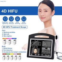 4D Ultrasound Hifu Wrinkle Removal Machine With 12 Lines 20000 Shots Cartridges Professional High Intensity Focused Ultrasonic Face Lifting Equipment Neck Lift