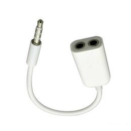 White 3.5mm Audio Cable Double Earphone Headphone Y Splitter Cord Jack Aux Adapter