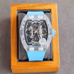 Luxuriöse Herren-Mechanische Uhr Milles Business Leisure Rm53-02 Vollautomatische Schneeglasgehäuse-Band-Armbanduhr mit Schweizer Uhrwerk