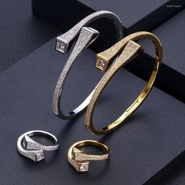 Necklace Earrings Set Bride Talk Luxury Dubai Bangle Ring Fashion 2 PCS For Women Wedding Engagement Party High Quality Year Gift