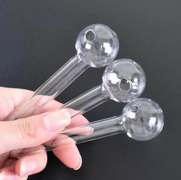 Stock Pyrex Glass Oil Burner Pipe Clear Glass Oil Burner clear Great Tube Glass Pipe Oil Nail Pipe P1013