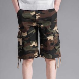 Men's Shorts 2022 Military Cargo Men Summer Army Camouflage Cotton Loose Multi-Pocket Baggy Streetwear Bermuda Hip Hop G221012