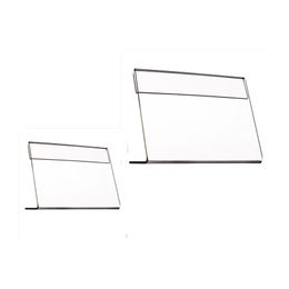 1 Weld L Shaped Clear Acrylic Plastic Sign Display Paper Label Card Price Tag Holder Stand Horizontal on Table Small T2mm 30pcs