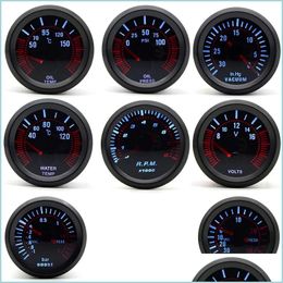 Water Temp Gauge 2 Inch 52Mm Smoke Lens Boost Gauge Bar Psi/Vacuum/Water Temp/Oil Pressure/Voltmeter/Tachometer Rpm Car Andgauge Pod Dhhtg