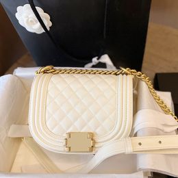 18CM Classic Mini Flap Boy Quilted Bags Caviar Leather Cowhide Totes Gold Metal Hardware Crossbody Shoulder Handbags Large Capacity Fashipon Trends Handbags