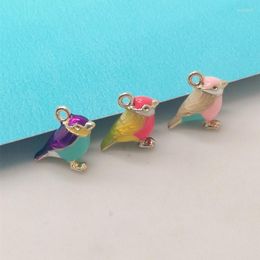 Charms 10pcs 14x17mm Enamel Bird Charm Animal For Jewelry Making And Crafting Fashion Necklace Bracelet Earring Pendant