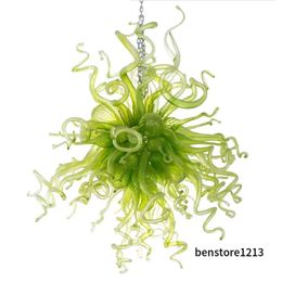 100% вручную стеклянную люстра подвесные лампы зеленый цвет люстры современный причудливый стиль домашний декоративный декоративное освещение.