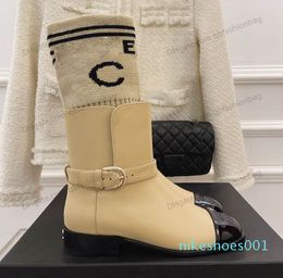 Boots Heels Three Ways To Wear Slip-on With Metal Sheepskin Designer Stretch Boot Chelsea Rainboot Round Toes Knight Fashion Snow Boo