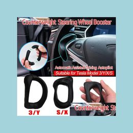 Steering Wheel Covers For Tesla Model3 Y S X Accessories Counterweight Ring Pilot Fsd Matic Assisted Driving Ap Steering Wheel Weight Dhwmf