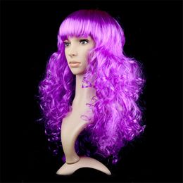 Anime Wigs Wholesale Colour Cosplay Synthetic Wigs With Bangs For Women Natural Wave Heat Resistant Wavy Hair