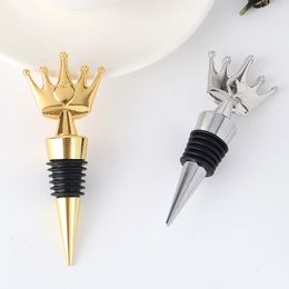 Baby Birthday Party Present Gold/Silver Crown Wine Bottle Stopper in Gift Box Wedding Favors RRB16304