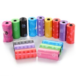 15 pieces/Roll Pet Dog Poop Bags Dispenser Collector Garbage Bag Puppy Cat Pooper Scooper Bag Small Rolls Outdoor Clean Pets Supplies 1013