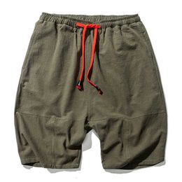 Men's Shorts 2022 Summer Style Cotton Linen Bloomers Loose Harem Streetwear ABZ398 G221012