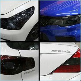 Car Stickers Car Headlight Rear Light Colour Change Matte Black Back Lamp Glitter Smoke Tint Film Wrap Vinyl Sticker Styling Accessor Dh8Os