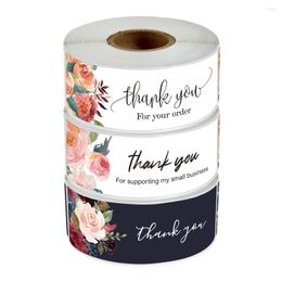Gift Wrap 120Pcs1x3 Inch Flower Thank You For Your Order Stickers LabelS Small Business Decor Sticker Stationery Package Decorate