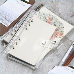 Notepads A5 A6 Spiral Transparent Pvc Notebook Er Loose Diary Coil Ring Binder Paper Seperate Planner Receive Bag Card Stationery1 Dr Dh8Tm