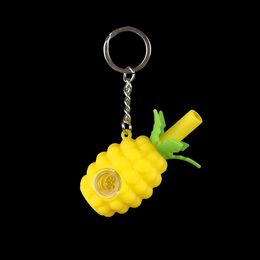 Smoking Pipes Small Pineapple Shape Silicone Hand Pipe Hold Portable with Glass Bowl Hookahs
