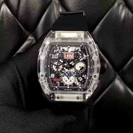 Business Leisure Rm011 Automatic Mechanical Watch Crystal Case Tape Trend Mens