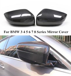 Car Glossy Carbon Fibre Side Wing Mirror Cover Caps for BMW 3 4 5 6 7 8 Series G20 G21 G30 G38 G22 G33 G11 G12 G14 G15 Auto Accessories