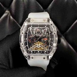 Wine Barrel Watch Rm56-01 Series Automatic Mechanical Crystal Case Tape Men