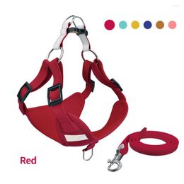 Dog Collars Factory Wholesale Suede Reflective Pet Harness Cat Hand Holding Rope Vest-Style Breathable Leash